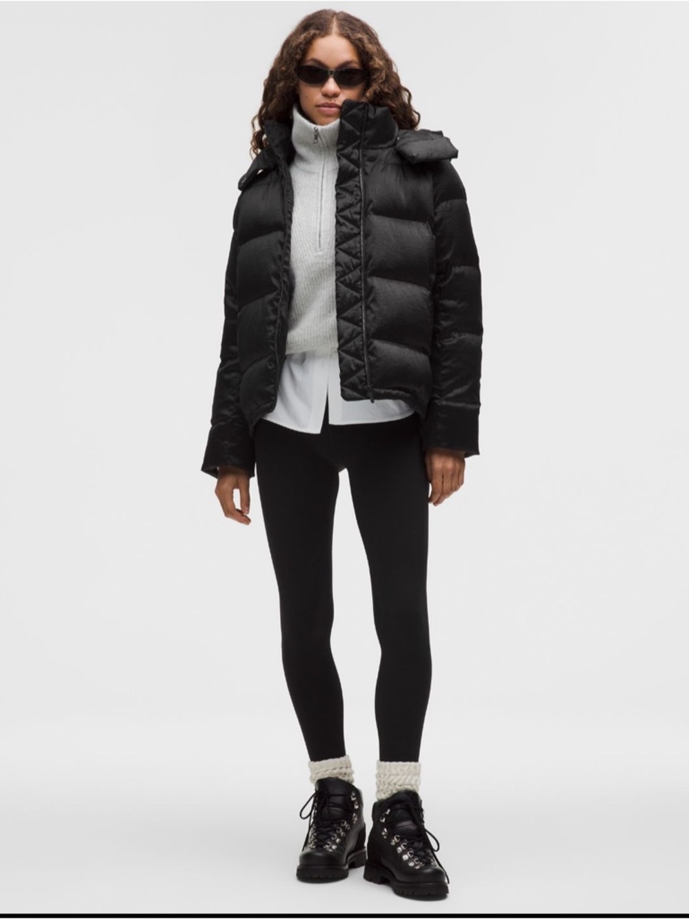 NWT Lululemon Wunder Puff Jacket Black Shine 600 Goose Down Fill $348 - Size 8
